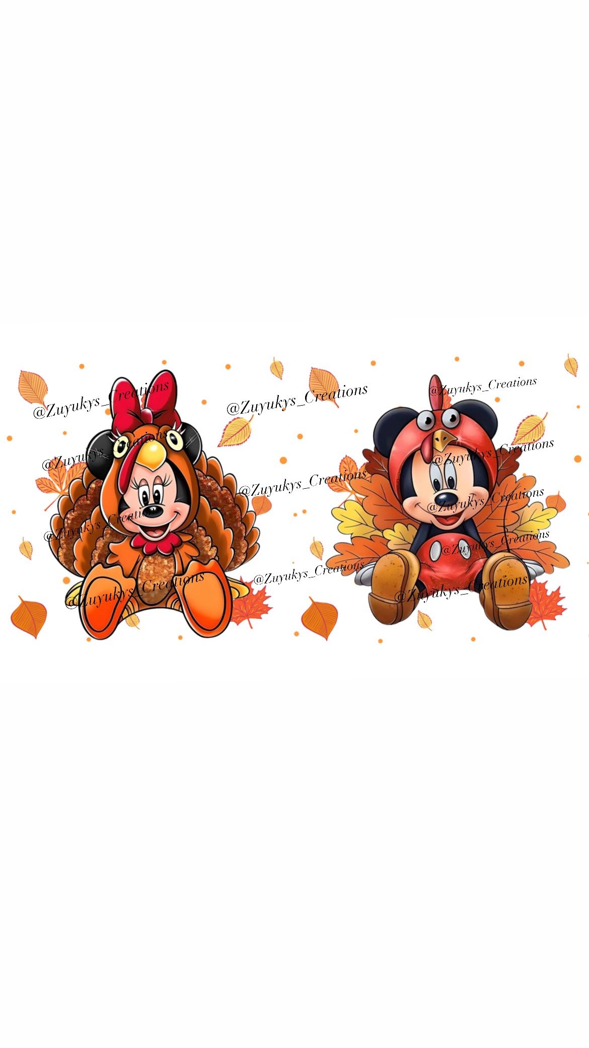 Mickey N Minnie Turkeyween UV DTF Wrap Zuyukys Creations mickey-n-minnie-turkeyween-uv-dtf-wrap-zuyukys-creations