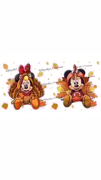 Mickey n Minnie Turkeyween UV-DTF Wrap 