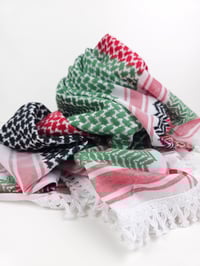 Image 5 of Palestine Flag Cotton Keffiyeh (Made in Jordan)