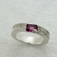 Image 1 of Sandcast Pink Sterling Sapphire Ring