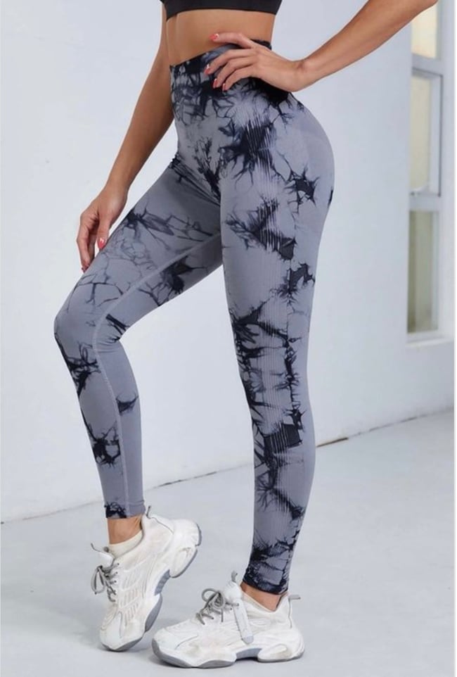 Grey Tie Dye Activewear Leggings