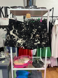 Image 1 of black black denim shorts 