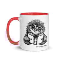 Image 9 of Book Reading Sloth Coffee Mug Line Art by CrystalsArtPaws