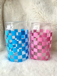 Image 1 of Matching Checkered Glass Cans