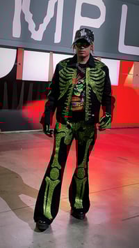 Image 2 of Slime Green Skeleton Kit Flare Jeans 