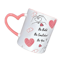 Image 1 of SLA BRAND MUG - Pink Heart Handle with Empowering Slogan