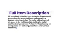 Image 2 of New 1X Marc Bouwer Beaded Collar Top #706*8