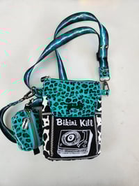 Image 5 of Punk rock leopard print phone sling bag | Bikini Kill | Judas Priest | Black Flag