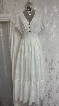 Image 2 of Charlotte - Broderie Anglaise Angel Sleeve Maxi Dress