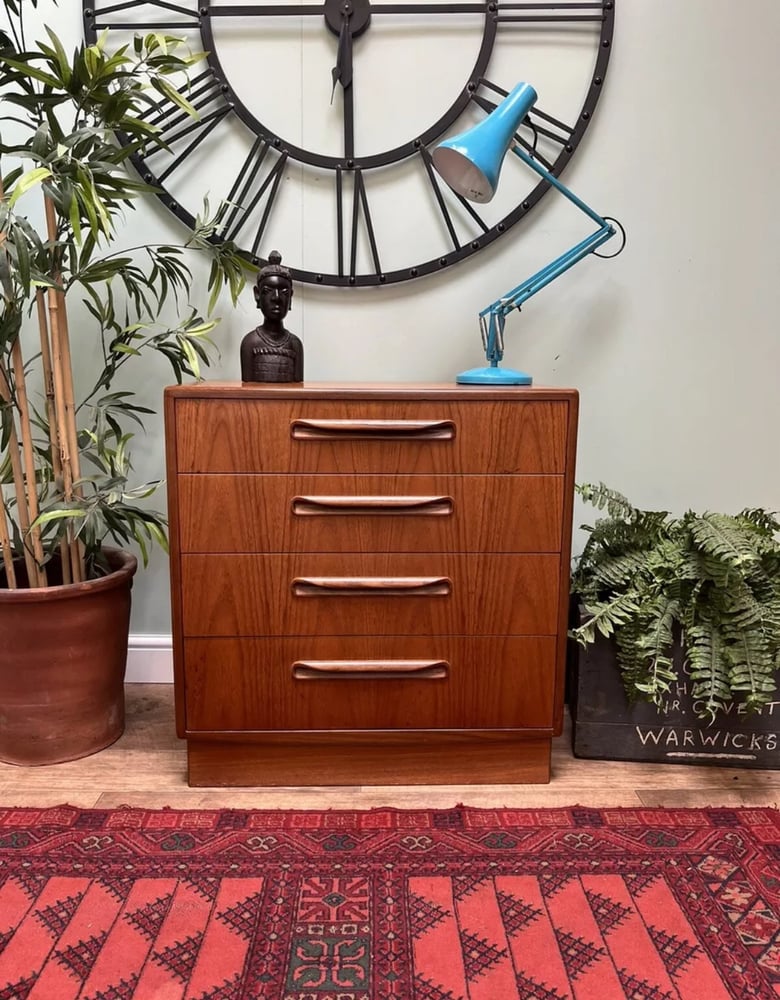 Image of Stunning Mid Century Retro G Plan Fresco Tallboy Chest of 4 Drawers 1960 Vintage