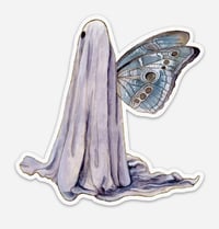 Winged ghost sticker