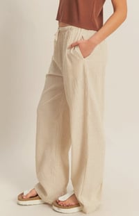 Image 1 of striped taupe pants