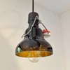 Upcycled Growler Bottle Lampshade – Handmade Pendant Light Cover (Amber Glass, 12cm)