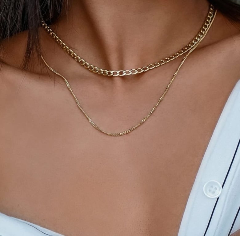 Image of Double Cuban necklace 