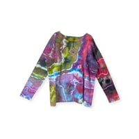 Image 1 of 3XL Ladies Long-Sleeve Stretch Tee in Bright Geode Ice Dye