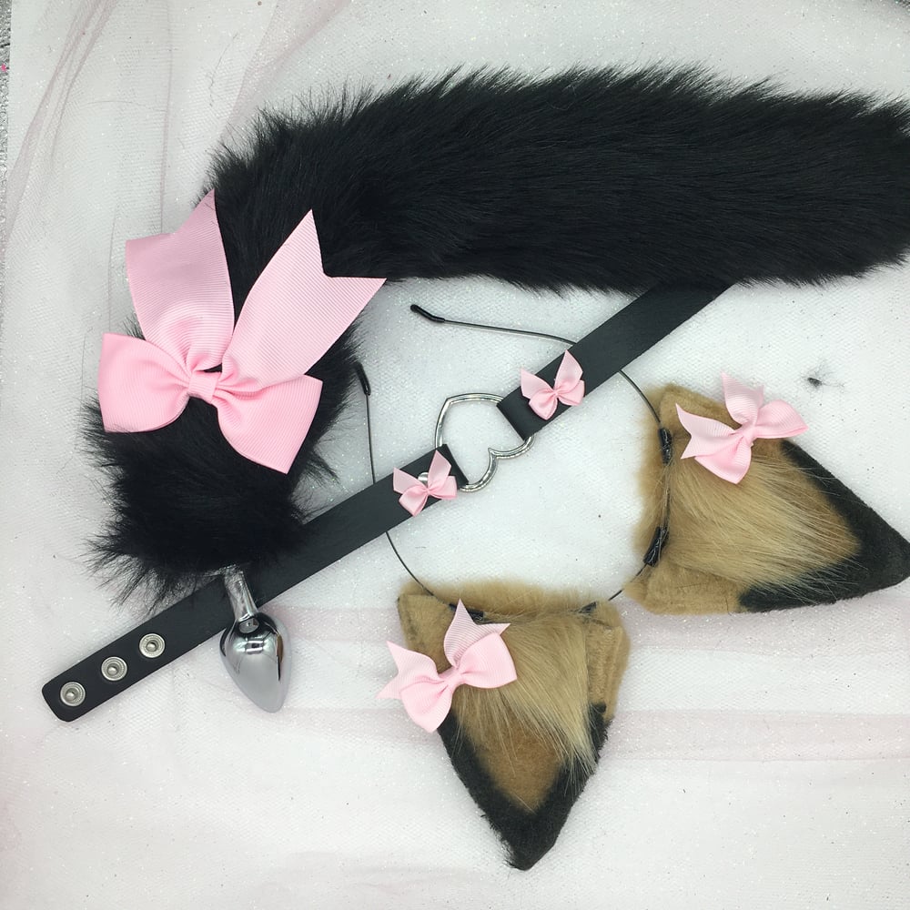 Brown / black dog Kitten Set 