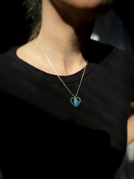 Image of Kingman Turquoise Heart Necklace