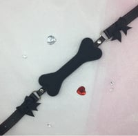 Black Black Bows Bone Gag 