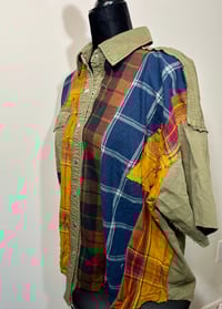 Image 5 of Patchwork Cropped Flannel