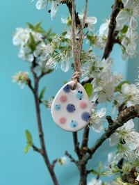 Image 1 of Small Pastel Speckled Polka Dot Hanging Eggs (set of 2)