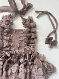 Image 8 of Taupe Lace Newborn Romper & Headband