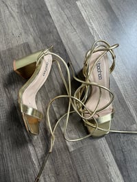  Gold Boho ripped up ankle sandals