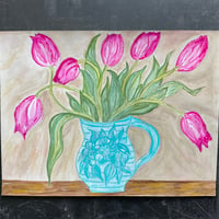 Image 2 of Blue Jug of Tulips