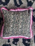pink Pinup Girl with leopard print Cushion cover Image 5