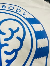 Image 2 of Mind, Body & Sole Logo T-shirt White / Royal Blue 