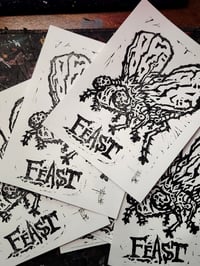 Image 2 of Feast - lino print 5"x7"