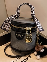 Image 3 of Bucket Crossbody Bag with Scarf Accent