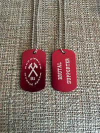Dog tags. 