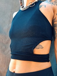 Image 1 of YARA top, black fine mesh