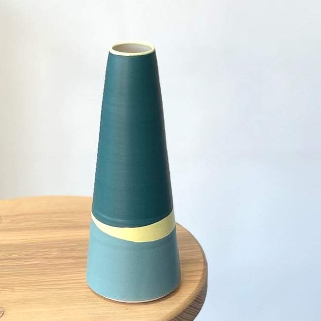 Skyline Vase in Jade, Sage and Lemon