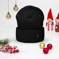 Image 4 of Cuffed Beanie (with cross)