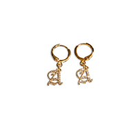 Image 2 of 18k Old English Earrings (A-Z)