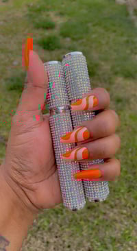 Image 2 of Nails - Long (Orange Swirl)