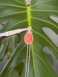 Image 2 of Silver Yan Yuan Agate Oval Crystal Necklace
