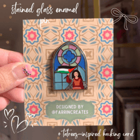 Image 2 of Palestine Stained Glass Enamel Pin