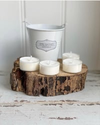 White Metal Bucket Filled With 4 Citronella Tealights ☆ 