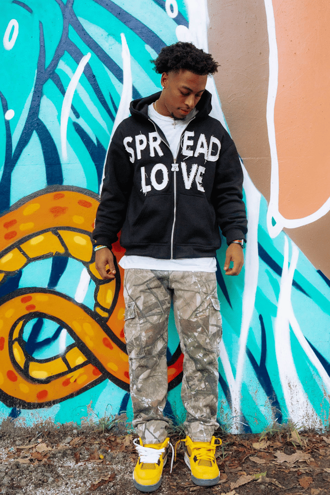 Image of “Spread Love” Zip Hoodie (Black)