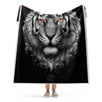 Sherpa Blanket Tiger Red Eyes