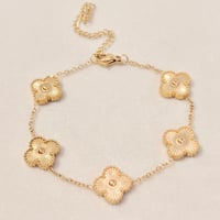 Image 2 of Dainty Gold Clover Bracelet