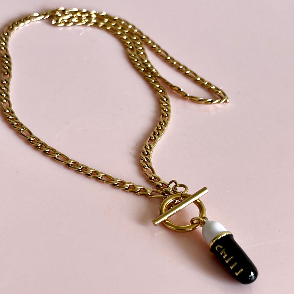 Image of Chill Pill Necklace - Black