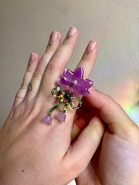 Image 2 of 💜🍃🌿Garden Bow Orchid Ring🌿🍃💜