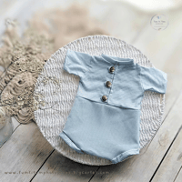 Image 2 of Photoshoot romper - Noah - baby blue (NB or 9-12 months)