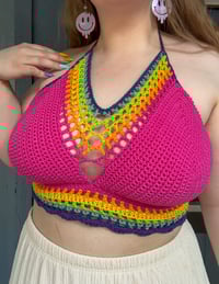 Image 5 of Rainbow Caged Halter Top XXL