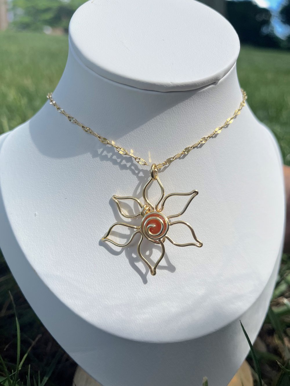 Image of Carnelian Flower Necklace