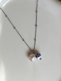 Image 3 of Stainless Strel Ceramic Pearl Necklace