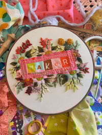 Image 5 of 8” ‘Maker’ letters floral hoop